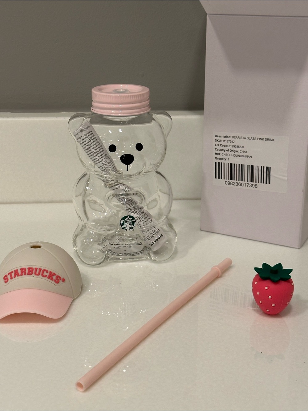 Limited-Edition Bearista™ Glass Cold Cup, 20 ounce Pink Collection Summer 2026 - Picture 16 of 16